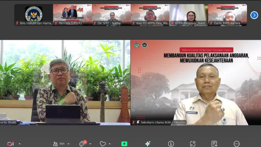 Tingkatkan Kualitas Anggaran, BGN Lahat dan Kemenkeu Selenggarakan Webinar Literasi Keuangan