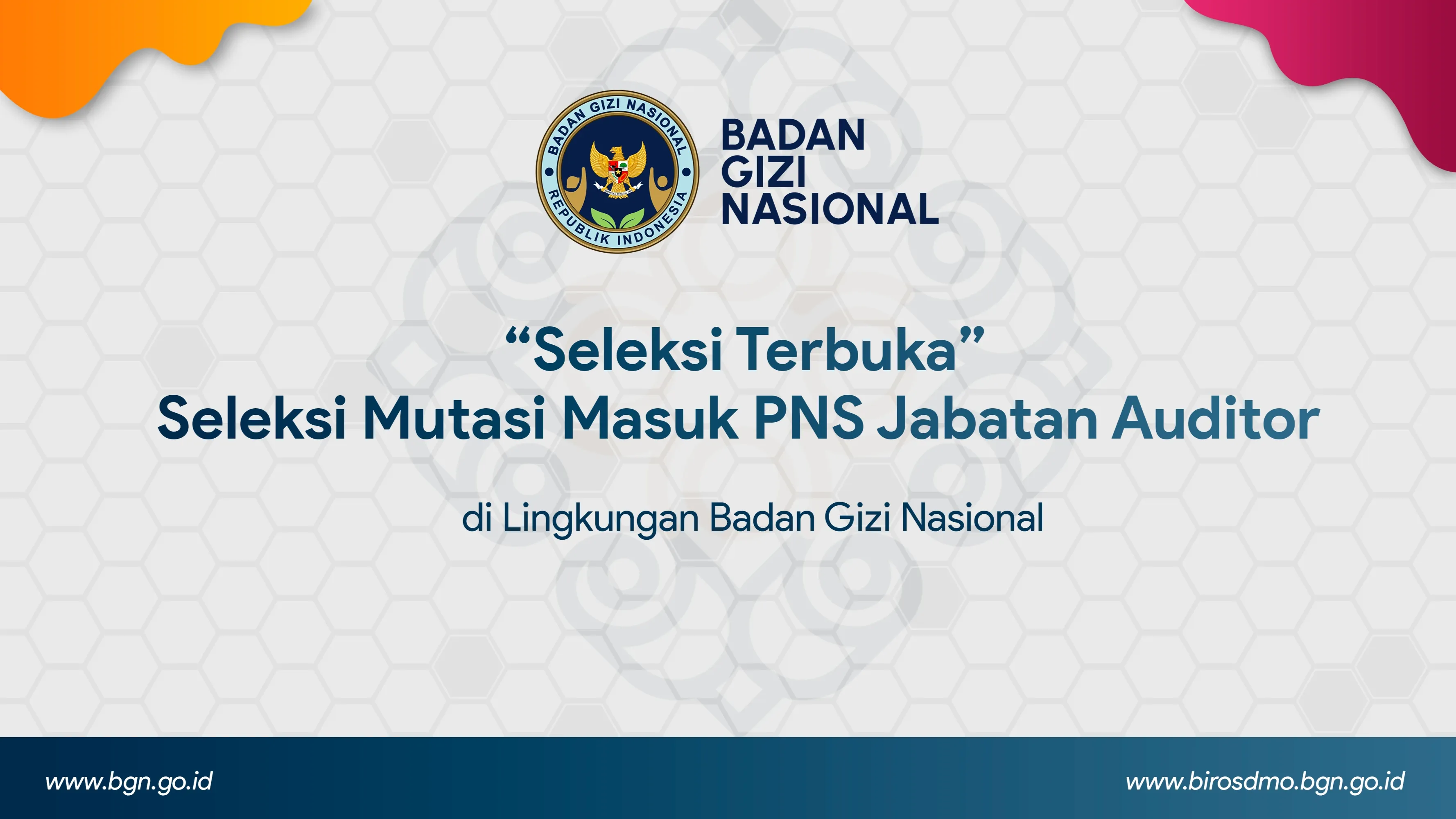 picture-Seleksi Terbuka - Seleksi Mutasi Masuk PNS Jabatan Auditor di Lingkungan Badan Gizi Nasional Lahat